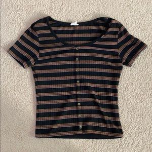 Garage stripped button down shirt